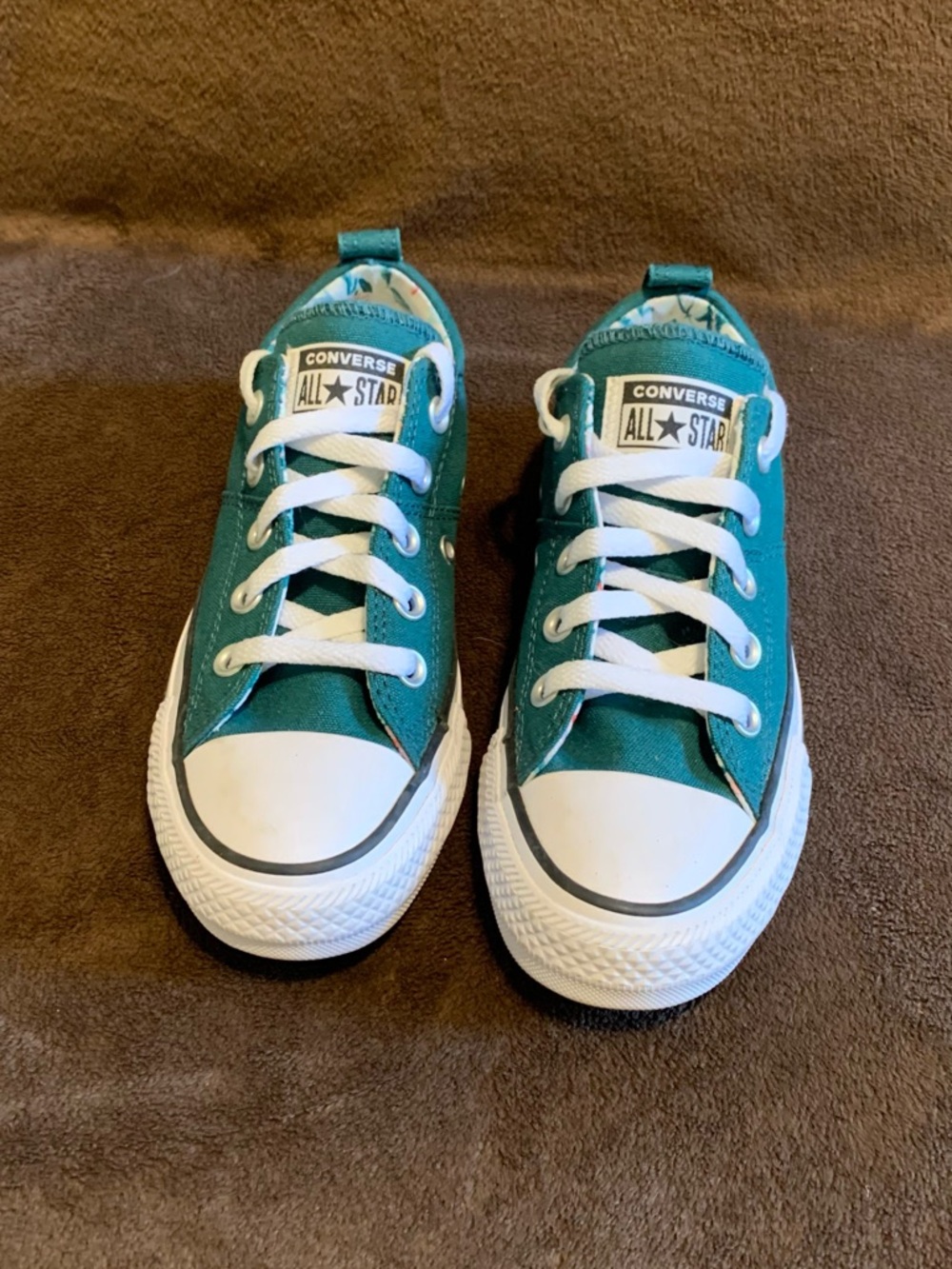 Converse Kids Teal Low Top Sneakers with White Accents